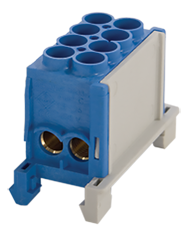 Eldon EKS125N Liitinlohko 1-napainen, 80 A Sininen (nolla), Sähkön jakelu & virrantuotto