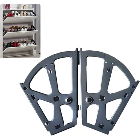 2 pak rustfrit stål skoskab hængsler med drop down ramme og skostativ