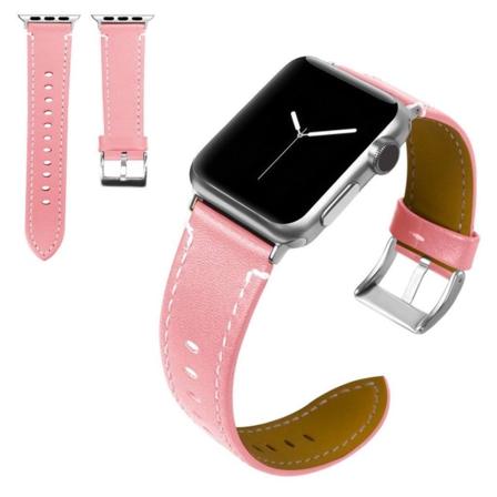 Apple Watch Series 5 / 4 40mm klassinen aito nahkainen ranneke - Pinkki Pink