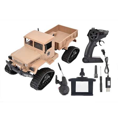 2,4G 1/16 RC Militær Lastbil Fjernstyret Crawler Bilmodel Legetøjsbil (kameratype)