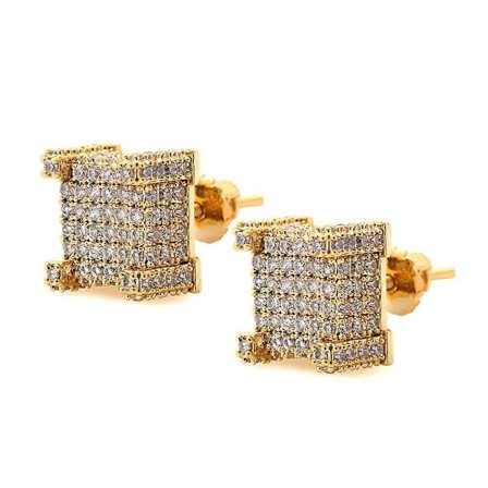 925 Sølv Store Firkantede Skrue Bagside Allergivenlige Øreringe