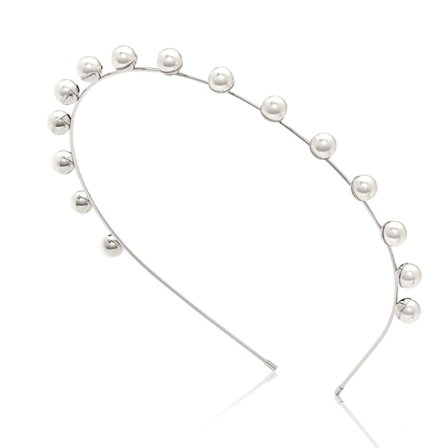 Perle Enkelt Bryllups Tiara Kvinner Tiara, Fest, Gave, Justerbart Hårtilbehør for å Passe Alle Hoder (sølv)