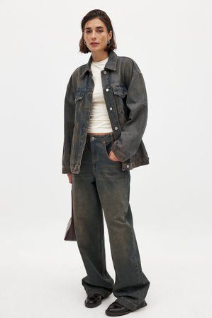 NA-KD Oversized Classic Denim Jacket - Skjortejakker - Blå - EU 36