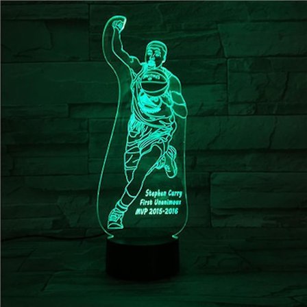 Basket Kurry 3d Led Nattljus Sovrumsbordslampa Färg ändras