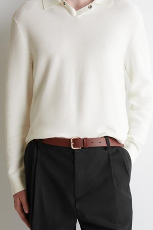 COS Men's Leather Belt in Yellow