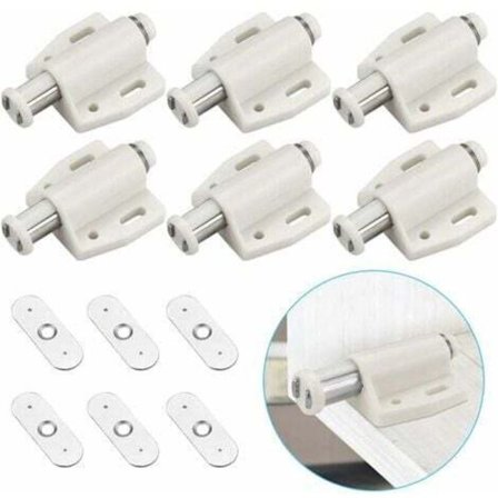 Magnetisk Tryck Dörröppnare 6st Skåpmagnetlås Kompatibel med Möbler Bokhyllor Lådor Fjäder Snäppare Tryck Snäppare Tryck för att Öppna