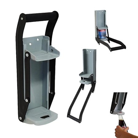 16oz 2 i 1 Metal Dåseknuser Ølbååbner Grå