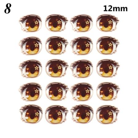 10 Par Love Cute Sticker Cartoon Eyes Stickers 12mm8 8