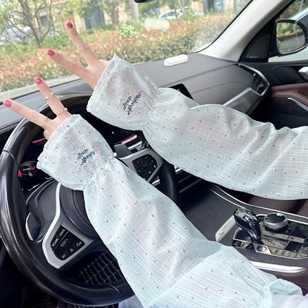 Sommar Koreansk version lätta, andningsbara ärmar för kvinnor, friskt solskydd för utomhuskörning, armärmar, lös elastisk solskydd