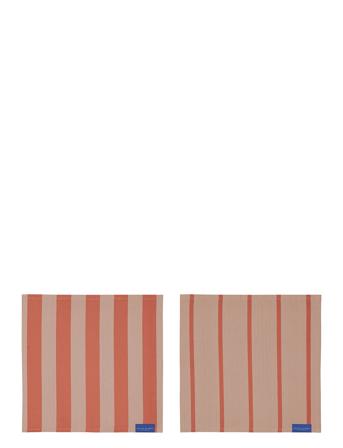 Stripes Dish Cloth, 2-Pack Home Kitchen Wash & Clean Dishes Cloths & Dishbrush Beige Mette Ditmer