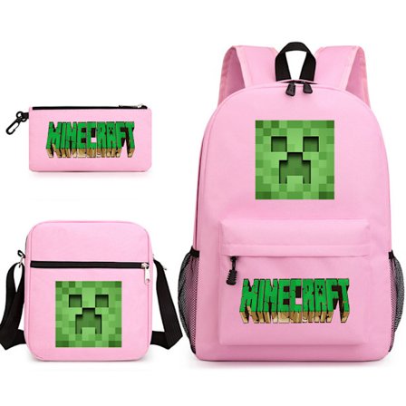 Min värld -koululaukku, painettu kolmiosainen setti, vaaleanpunainen ~ 1