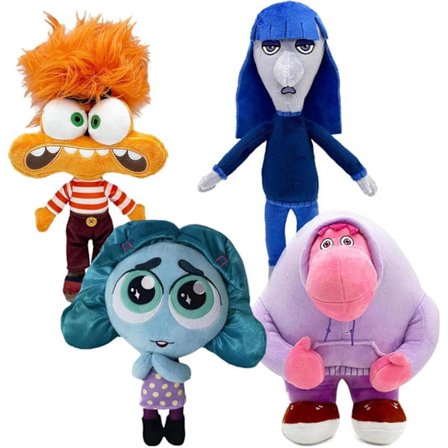 Inside Out 2 Plysjfigurer Sett, Myke Dukker, Fyllte Dyr Leke for Barn - Beste Bursdagsgave for Jenter Gutter Filmfans