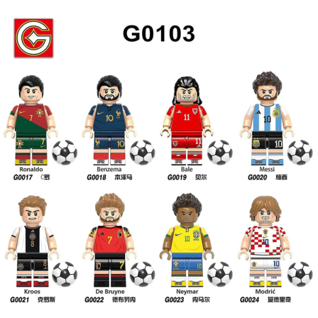 8st World Cup fotbollsserie monterade byggstenar figurer barnleksaker