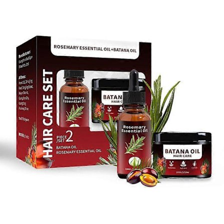 Rosmarin eterisk olje og Batana olje sett, nærende og revitaliserende hår, naturlig Batana hårvekstformel, Batana olje for hårvekst, rosmarin