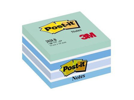 Post-it Notislappar, kub, 76 x 76 mm, blå, 450 blad, 2028-B - Lyreco - Kontorsmaterial - Notes och Post-It - Notes - Kuber