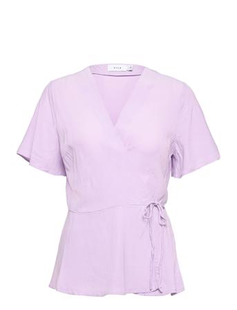 Vifini Wrap S/S Top/Su Blouses Short-sleeved Lilla Vila