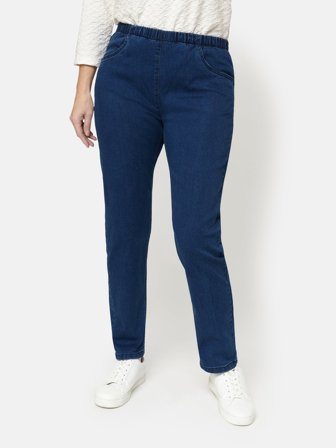 Brandtex - Sofie Jeans - Mørkeblå - Elastik i Taljen