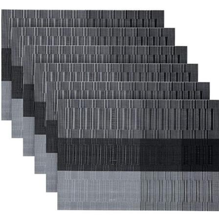 Set med 6 vaskbare PVC-brikker Sklisikre, varmebestandige, enkle å ta