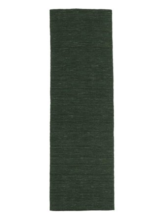 Monocromatico Piccolo Handloom Flat Tappeto - Verde Bosco 80X200 Lana