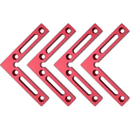 4 stk firkantet vinkelposisjoneringsklemme 90 grader 120x120mm aluminium