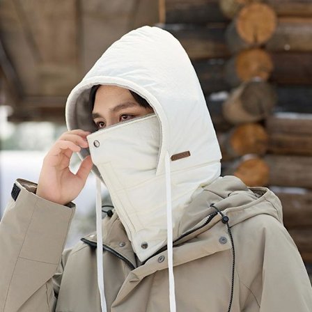 Beige-Unisex Vintersykkelhatt Ensfarget Maske Ski Vindtett Lue Hold Varmen Nakkevarmer Maske Hatt Skjerf Sett