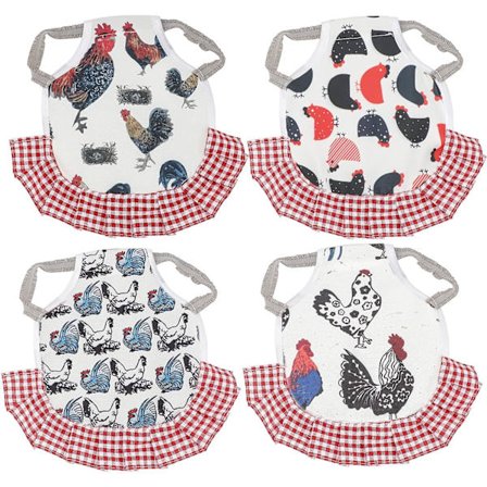 4-pak Standard Kylling Sal Hønseforkle med Elastiske Stropper Fjærkre Rygg Vingebeskyttelse for Pleie Tilbehør Hønseforsyninger