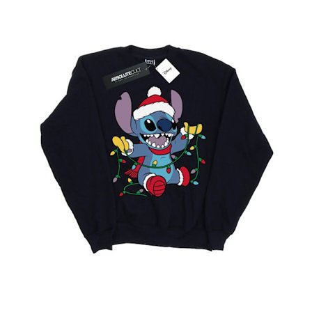 Disney Dam/Kvinnor Lilo Och Stitch Julbelysning Sweatshirt