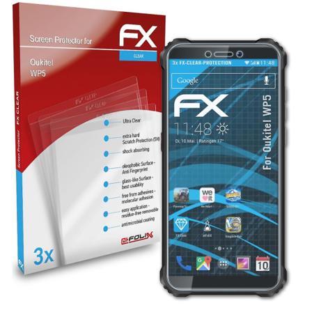 atFoliX 3x skjermbeskytter kompatibel med Oukitel WP5 skjermbeskytter klar