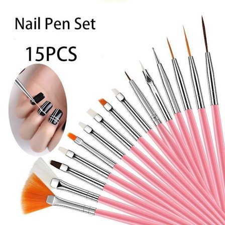 15 stk Nail art sæt prikkede maling polish pensel pen Værktøj