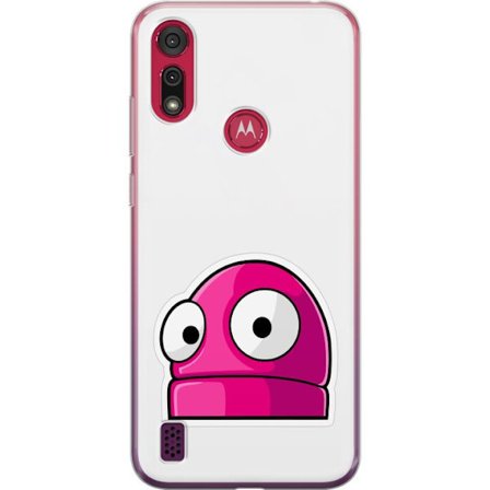 Kompatibel Mobilcover til Motorola Motorola Moto E6s (2020) Rosa tegneseriefigur med store øjne i legende og humoristisk stil