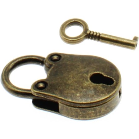 1 stk Vintage Mini Bjørn Hengelås Nøkkel Lås Antikk Stil Liten Nøkkel Lås (Bronse)