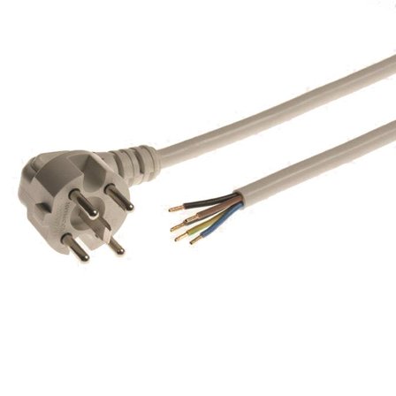 Z 2404591 Ledningssett perilex, vinklet, grå, 1,3 m, Stikkontakter & kabler