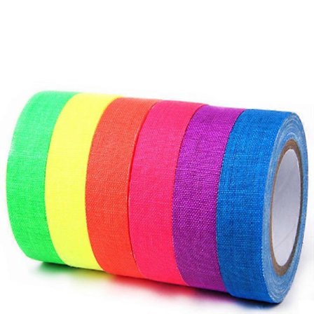 Farvet malertape, farvet malertape, 6-pak, tegnetape, hobbytape, mærketape, papirtape, farvet tape, kunsttape