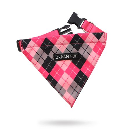 Urban Pup - Pink Argyle Bandana- Hundhalsband