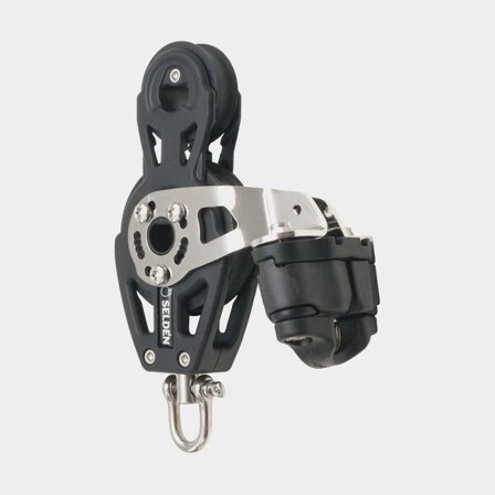 Vioolblok met D-sluiting Seldén BBB 60, roterend, met kogellager, met schootklem, geschikt voor lijnen Ø6 - 10 mm