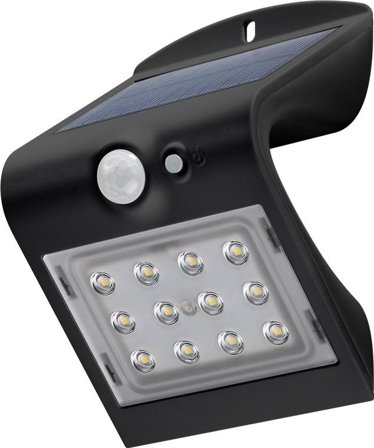 Goobay LED Solar Wall Light with Motion Sensor, 1.5 W, Black solar garden light is a neutral white l...