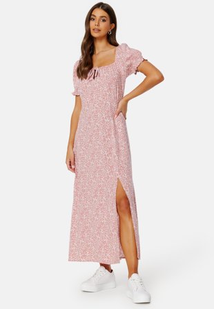 BUBBLEROOM Front Tie Long Viscose Dress Klær