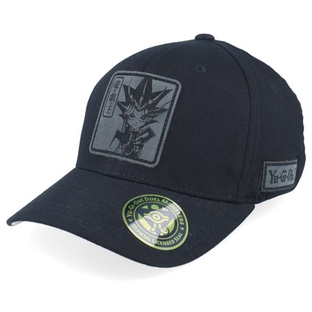 Yu-Gi-Oh! - Yami Yugi Grey Engraved Black Flexfit - Yu-Gi-Oh Flexfit Black Cap - @ Hatstore