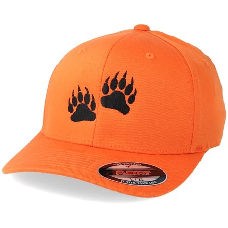 Hunter - Oranje flexfit Cap - Bear Prints Orange Flexfit @ Hatstore