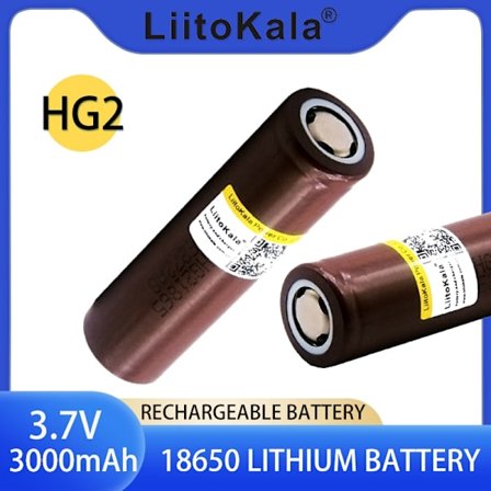 2 STK LiitoKala 18650 Batteri HG2 3000mAh batteri 18650 3,7V dedikeret til HG2 Power Genopladeligt batteri til batteripakke
