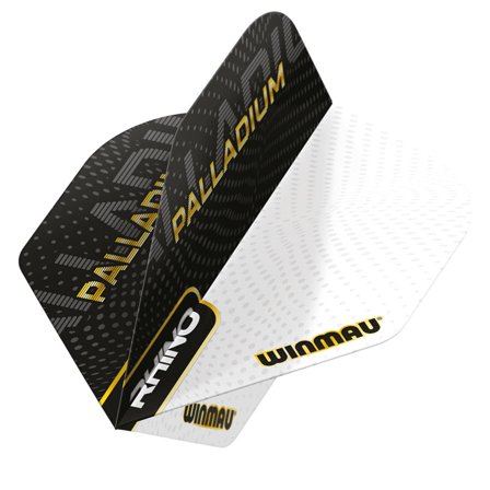 Winmau Darts Flights Rhino Standard 9 Extra Thick 25% Thicker Black/White/Gold Palladium Design Professional Players
