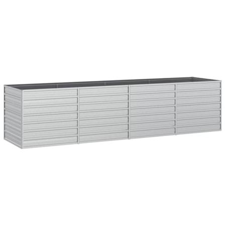 Vidaxl Odlingslåda Upphöjd Galvaniserat Stål 320x80x77 Cm Silver Silver