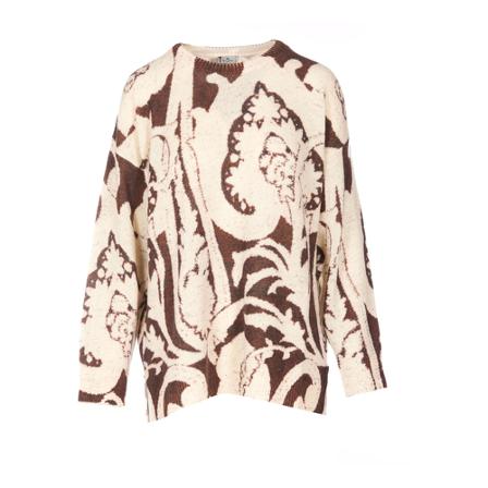 Etro - Stickade Tröjor & Koftor - Beige - Dam - Storlek: M, Dam, Storlek: M