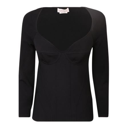 Alexander McQueen, Inserted-bra detail top Zwart, Dames, Maat:S,stretch
