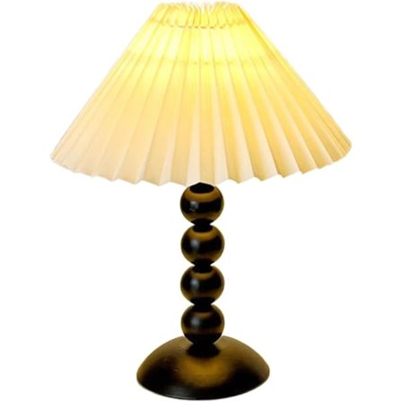 Plissert Bordlampe Nattbordslampe med Stoffskjerm Moderne Skrivebordslamper Nattbordslamper E27 Leselys for Soverom Stue