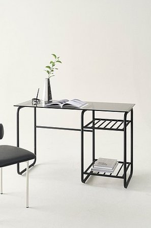 Jotex - Bureau 50x120 Cm Zwart/grijs Glas Zwart/grijs glas - WALLE - Koop Bureaus bij Jotex