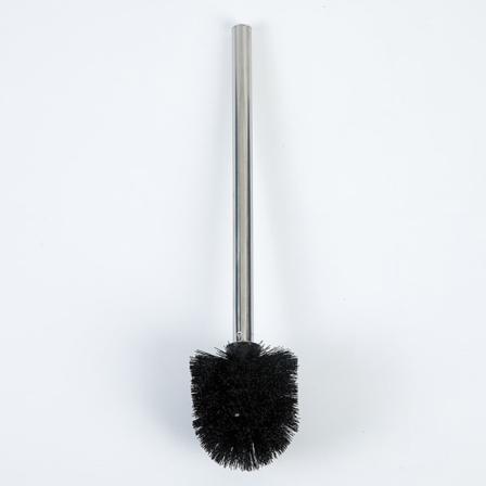 7,5 x 35 x 7,5 cm, Silikonbørste med rustfritt stålhåndtak - Toalettbørste med silikonutskiftningshode, Rustfritt stål, Blankt