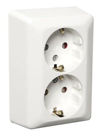 ELKO Dobbel stikkontakt m/jord påvegg