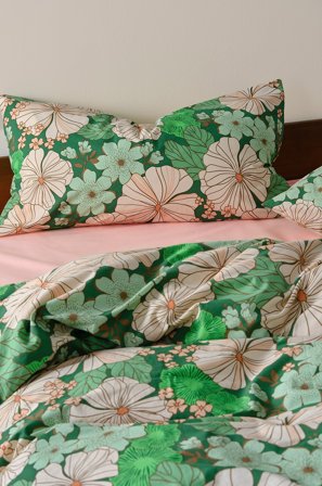 Jotex - Bold Putetrekk 50x90 Cm Grønn/multi - FIORI - Kjøp Putevar hos Jotex