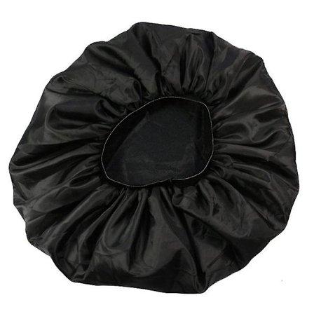 Erittäin suuri kaksinkertainen joustava yömyssy silkkiä ja satiinia - hiusten järjestävä hattu (musta)